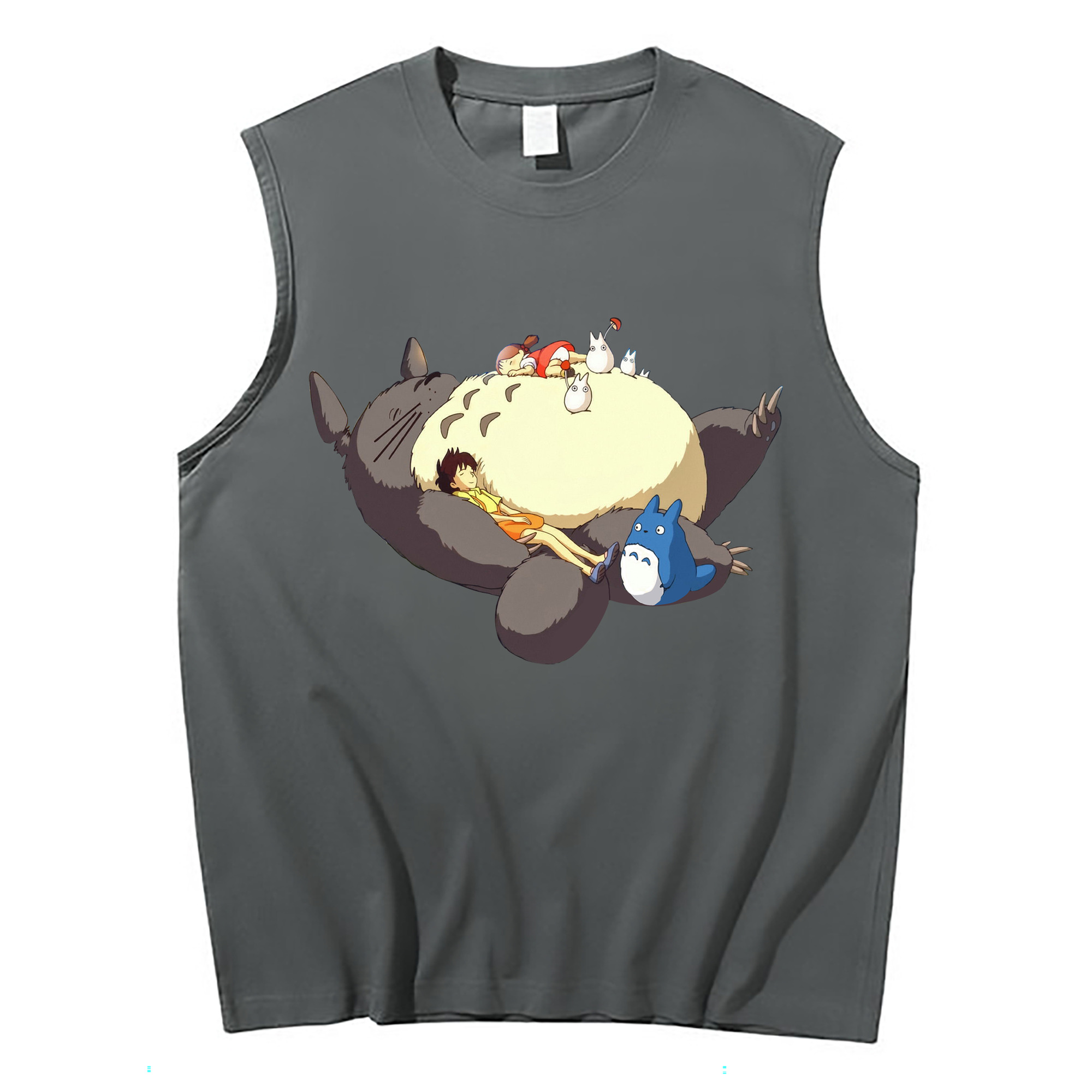 （画像用） となりのトトロ 草壁メイ 草壁サツキ My Neighbor Totoro Satsuki Kusakabe Mei Kusakabe コットン100％タンクトップ（フロントプリント）